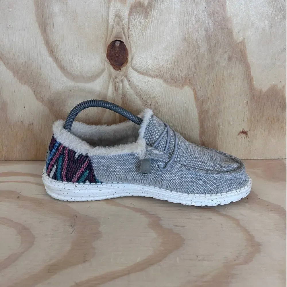 Hey Dude - Wendy Funk Wool - Moccasin - Gray - Women's - W7 - 40469-030